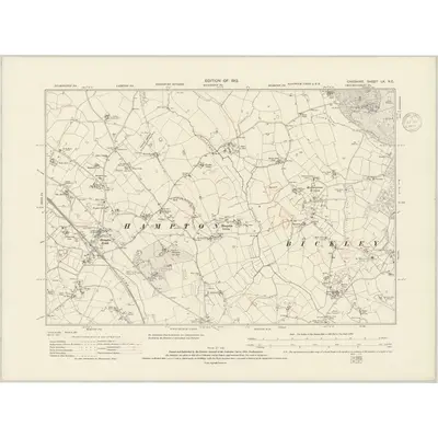 1909 Map of Cheshire LX.NE, 1937 Print