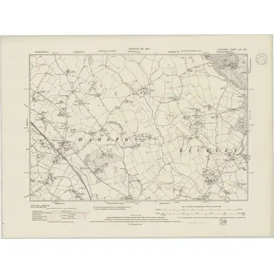 1909 Map of Cheshire LX.NE, 1948 Print