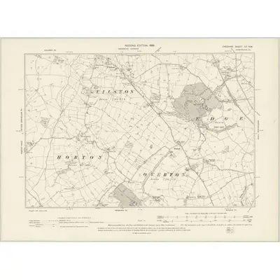 1897 Map of Cheshire LX.NW, 1899 Print