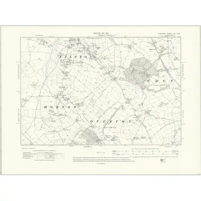 1909 Map of Cheshire LX.NW, 1913 Print