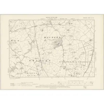 1897 Map of Cheshire LX.SE, 1899 Print