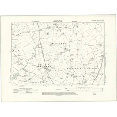 1909 Map of Cheshire LX.SE, 1912 Print