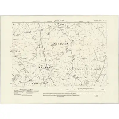 1909 Map of Cheshire LX.SE, 1931 Print