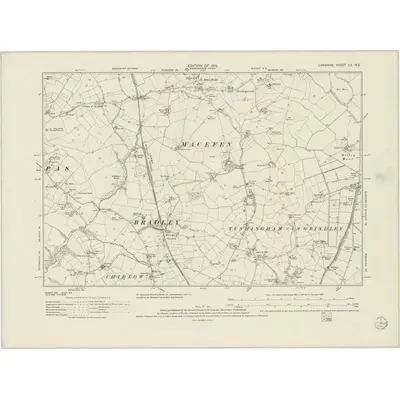 1909 Map of Cheshire LX.SE, 1951 Print