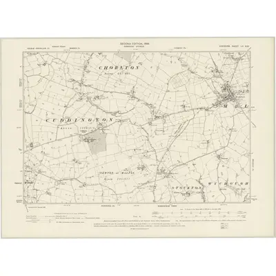 1897 Map of Cheshire LX.SW, 1899 Print