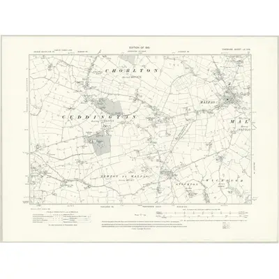 1909 Map of Cheshire LX.SW, 1913 Print