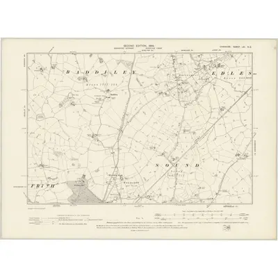 1897 Map of Cheshire LXI.NE, 1899 Print