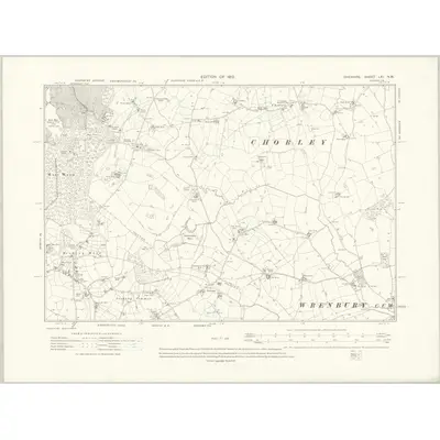 1908 Map of Cheshire LXI.NW, 1912 Print