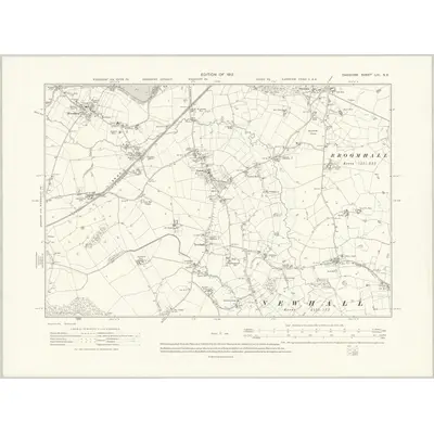 1908 Map of Cheshire LXI.SE, 1912 Print