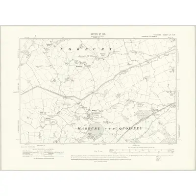 1908 Map of Cheshire LXI.SW, 1913 Print