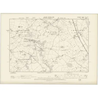 1897 Map of Cheshire LXII.NE, 1899 Print