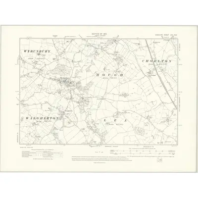 1908 Map of Cheshire LXII.NE, 1912 Print