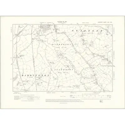 1908 Map of Cheshire LXII.NW, 1912 Print