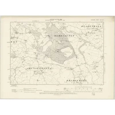 1897 Map of Cheshire LXII.SE, 1899 Print