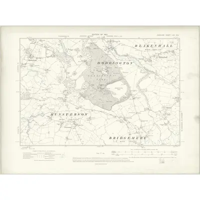 1908 Map of Cheshire LXII.SE, 1912 Print