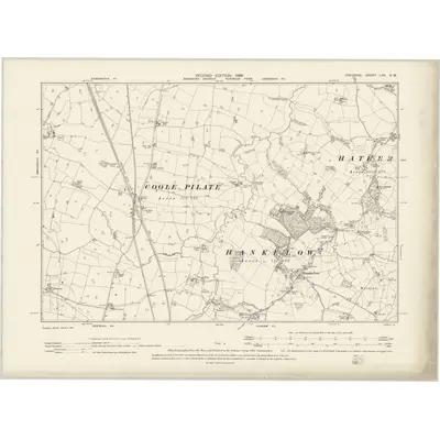 1897 Map of Cheshire LXII.SW, 1899 Print