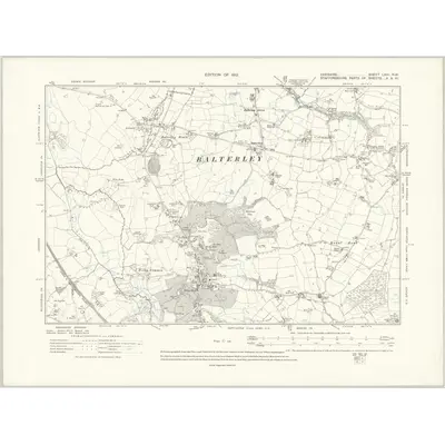 1908 Map of Cheshire LXIII.NW, 1912 Print