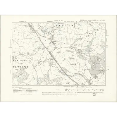 1908 Map of Cheshire LXIII.SW, 1913 Print