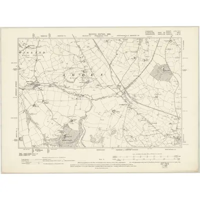 1897 Map of Cheshire LXIV.NE, 1899 Print