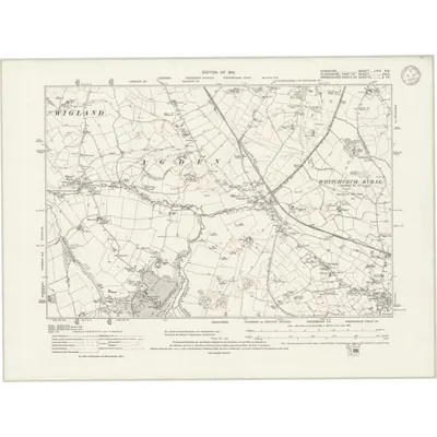 1909 Map of Cheshire LXIV.NE, 1933 Print