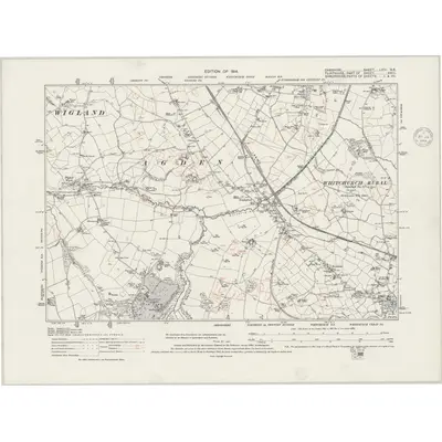 1909 Map of Cheshire LXIV.NE, 1948 Print
