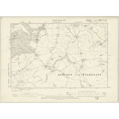 1897 Map of Cheshire LXV.NE, 1899 Print