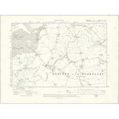 1908 Map of Cheshire LXV.NE, 1912 Print