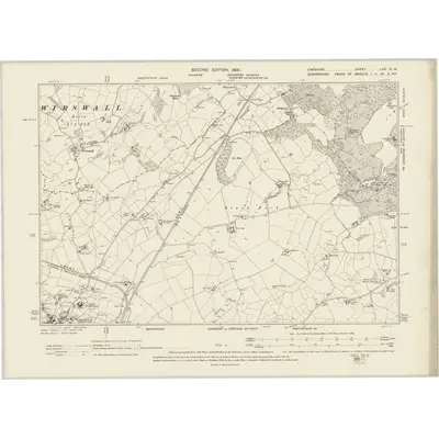 1897 Map of Cheshire LXV.NW, 1900 Print