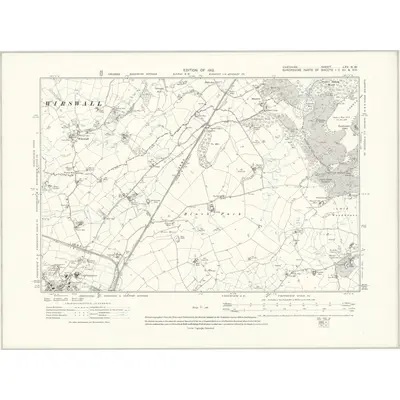 1908 Map of Cheshire LXV.NW, 1912 Print