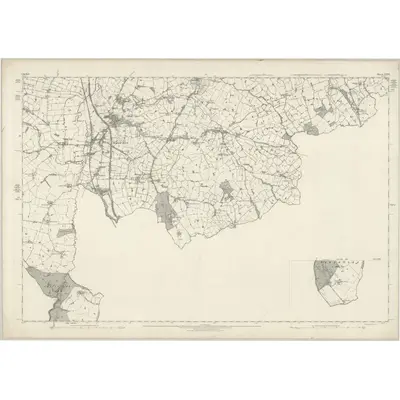 1875 Map of Cheshire LXVI (inset LXVIII), 1882 Print