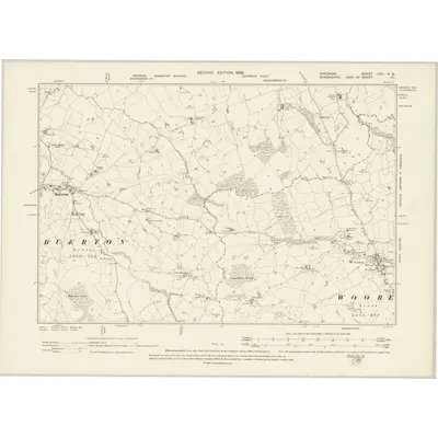 1897 Map of Cheshire LXVI.NE, 1899 Print
