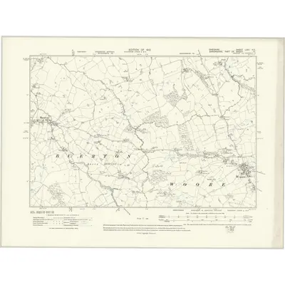 1908 Map of Cheshire LXVI.NE, 1913 Print