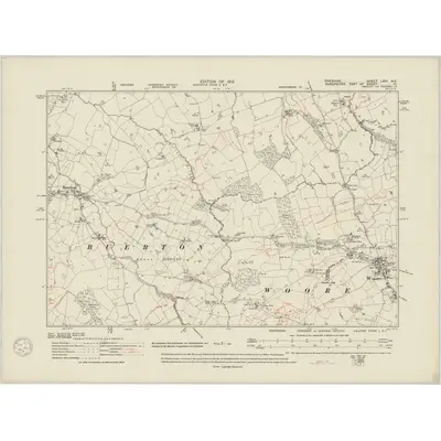 1908 Map of Cheshire LXVI.NE, 1948 Print