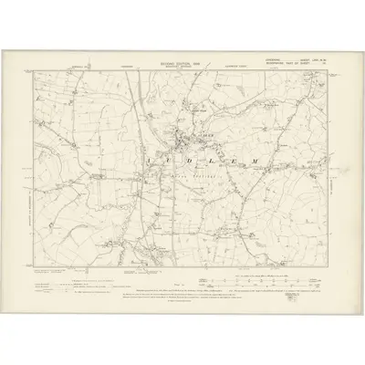 1897 Map of Cheshire LXVI.NW, 1899 Print