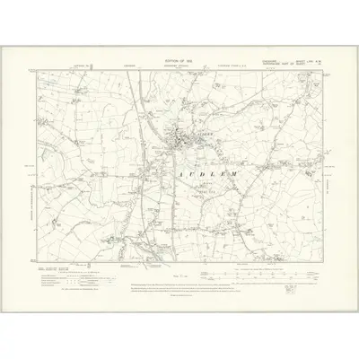 1908 Map of Cheshire LXVI.NW, 1912 Print