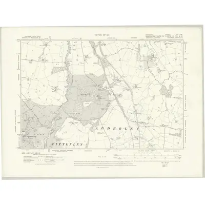 1908 Map of Cheshire LXVI.SW, 1911 Print