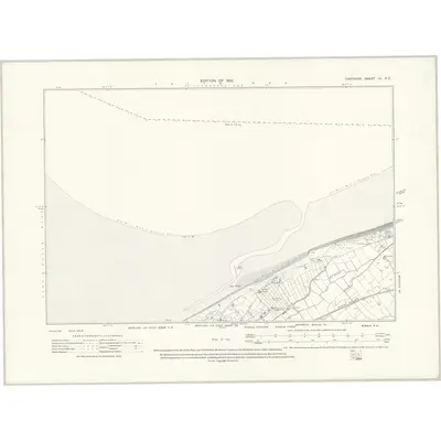 1908 Map of Cheshire VI.SE, 1913 Print