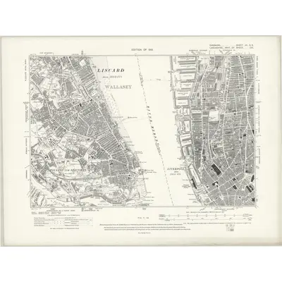1908 Map of Cheshire VII.SE, 1913 Print