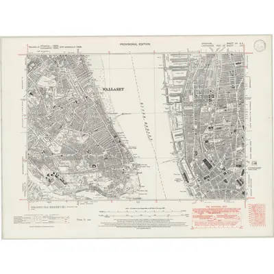 1938 Map of Cheshire VII.SE, 1946 Print