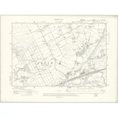 1904 Map of Cheshire VIII.NE, 1911 Print