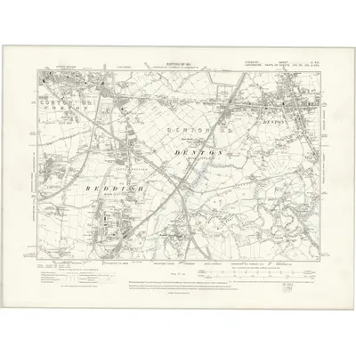 1907 Map of Cheshire X.NE, 1911 Print