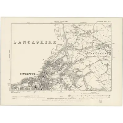 1897 Map of Cheshire X.SE, 1899 Print