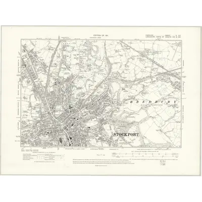 1907 Map of Cheshire X.SE, 1911 Print
