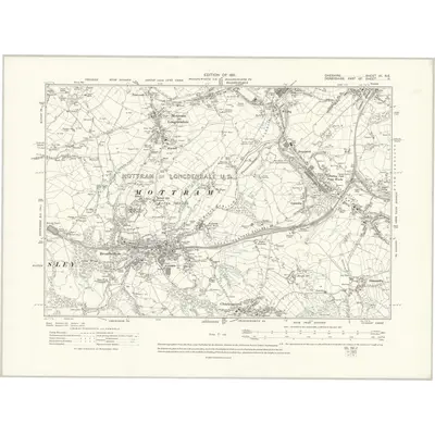 1907 Map of Cheshire XI.NE, 1911 Print