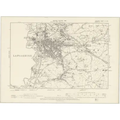 1896 Map of Cheshire XI.NW, 1899 Print