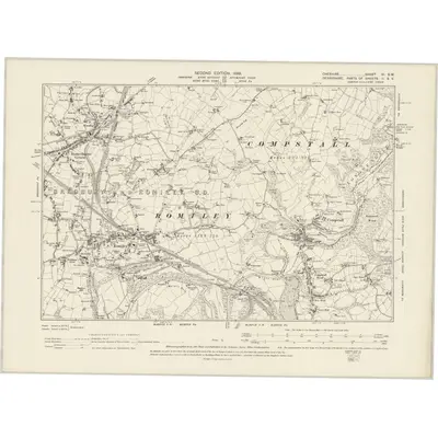 1896 Map of Cheshire XI.SW, 1899 Print