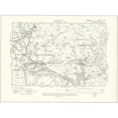 1907 Map of Cheshire XI.SW, 1911 Print