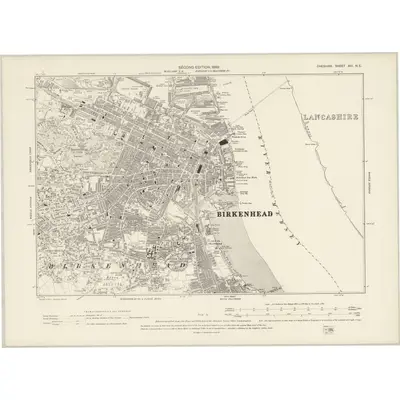 1897 Map of Cheshire XIII.NE, 1899 Print