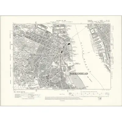 1908 Map of Cheshire XIII.NE, 1913 Print
