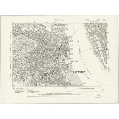 1925 Map of Cheshire XIII.NE, 1927 Print
